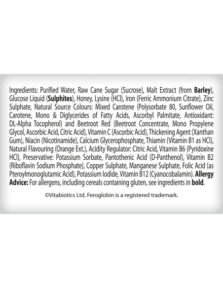 Vitabiotics Feroglobin Líquido Orgánico 500ml Hierro B12