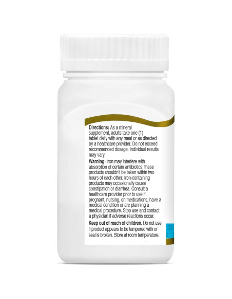 Tabletas de sulfato ferroso 65 mg 21st Century 120 unidades