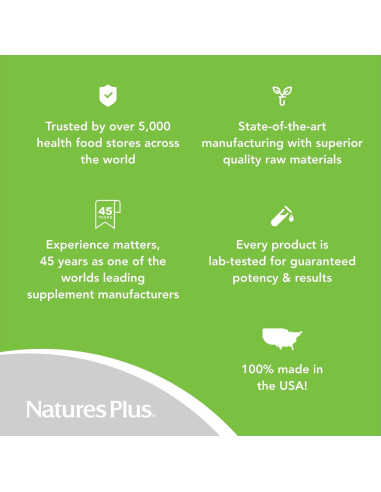 NaturesPlus Hierro 40 mg - 90 Tabletas Vegetarianas Sin Gluten