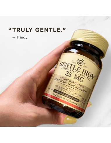 Suplemento de Hierro Suave Solgar 25mg - 90 Cápsulas Veganas