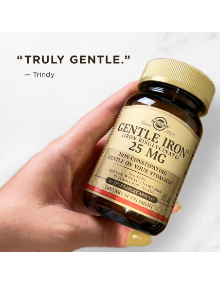 Suplemento de Hierro Suave Solgar 25mg - 90 Cápsulas Veganas