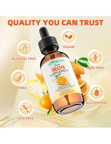 Gotas de Hierro Líquido Glyxcodian 60ml - Absorción Rápida