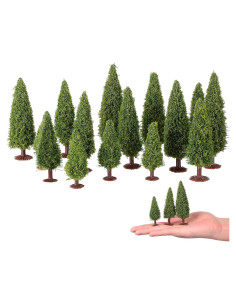 Árboles de Cedro Miniatura WINOMO 15pcs Verde