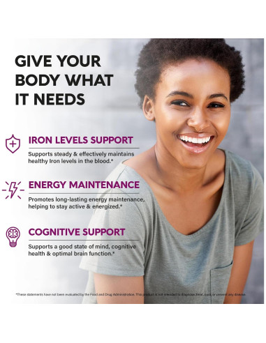 Suplemento de Hierro Nutra Harmony 65mg - Liberación Lenta 60 Cápsulas