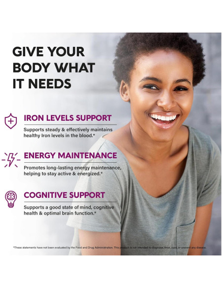 Suplemento de Hierro Nutra Harmony 65mg - Liberación Lenta 60 Cápsulas