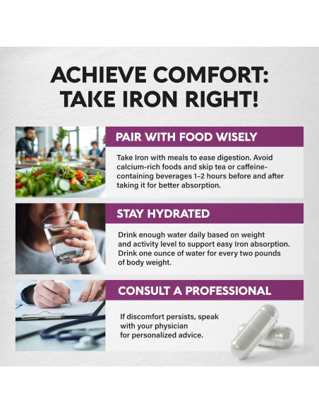 Suplemento de Hierro Nutra Harmony 65mg - Liberación Lenta 60 Cápsulas