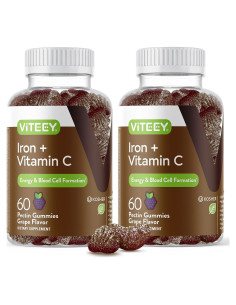 Gomitas de Hierro Viteey 20mg + Vitamina C 26mg 120 Unidades