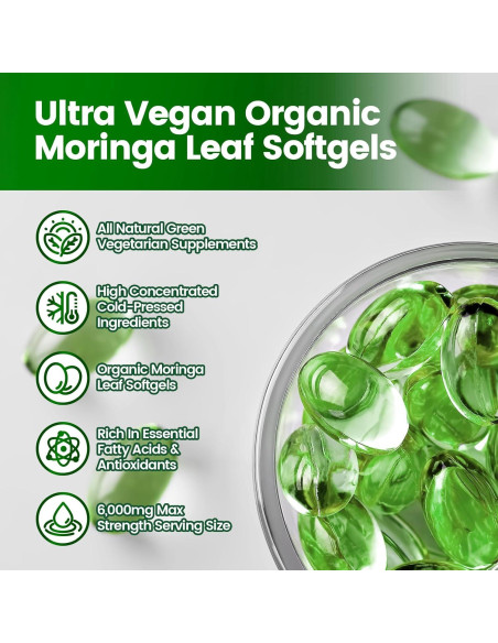 Cápsulas de Moringa VIVONU 240 Unidades - Superalimento Natural