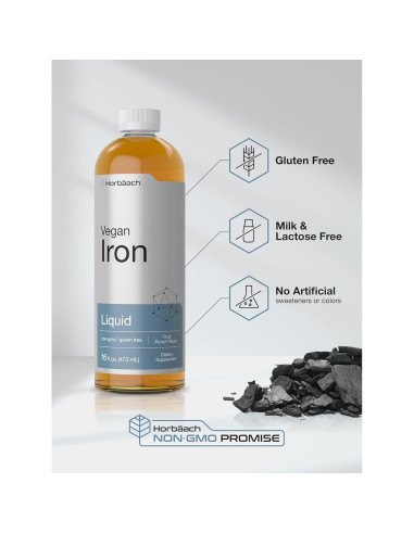 Suplemento de Hierro Líquido Horbaach 473 ml Vegano Sin Gluten