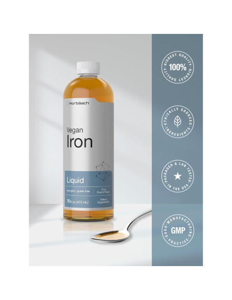 Suplemento de Hierro Líquido Horbaach 473 ml Vegano Sin Gluten