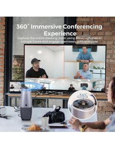 Webcam COOLPO Huddle Pana 4K 360 con Micrófono y Altavoz 2