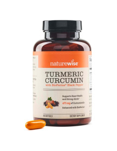 Suplemento de Cúrcuma Curcumina NatureWise 500mg 90 Softgels