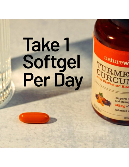 Suplemento de Cúrcuma Curcumina NatureWise 500mg 90 Softgels