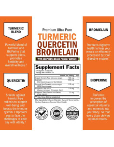 Suplemento de Cúrcuma Quercetina Bromelina BioSchwartz 30 Cápsulas 2