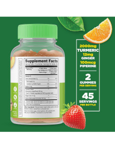 Gomas de Cúrcuma y Jengibre Lifeable 2000mg - 90 Gomas 2