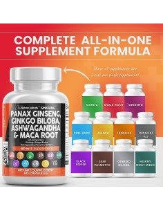 Suplemento Clean Nutraceuticals Ginseng y Ginkgo Biloba 60 Cápsulas 2