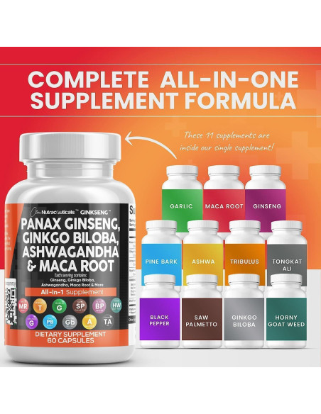 Suplemento Clean Nutraceuticals Ginseng y Ginkgo Biloba 60 Cápsulas Suplemento Clean Nutraceuticals Ginseng y Ginkgo Biloba 60 Cápsulas