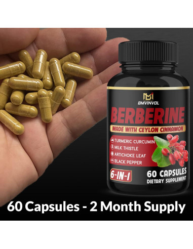 Suplemento de Berberina con Canela de Ceilán 60 Cápsulas