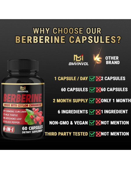 Suplemento de Berberina con Canela de Ceilán 60 Cápsulas