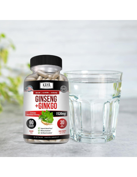 Suplemento Nootrópico Kaya Naturals Ginseng y Ginkgo 60 Cápsulas Suplemento Nootrópico Kaya Naturals Ginseng y Ginkgo 60 Cápsulas