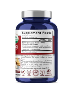 NusaPure Ginseng Panax Rojo Coreano 9000mg 180 Cápsulas Veganas 2