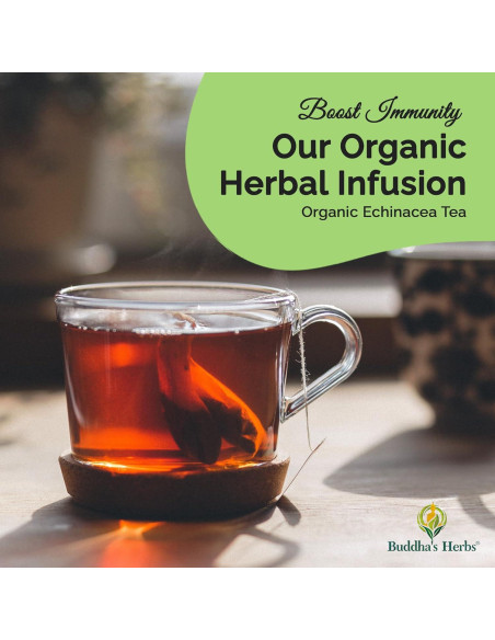 Té de Equinácea Premium Buddha's Herbs - 88 Bolsitas Orgánicas Té de Equinácea Premium Buddha's Herbs - 88 Bolsitas Orgánicas