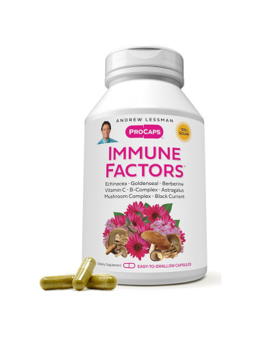 ANDREW LESSMAN Factores Inmunes 30 Cápsulas - Vitamina C, Equinácea, Hongos