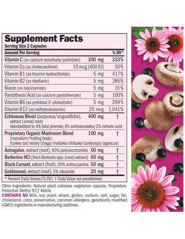 ANDREW LESSMAN Factores Inmunes 30 Cápsulas - Vitamina C, Equinácea, Hongos