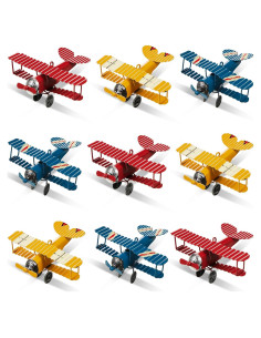 Adornos de Aviones de Metal Therwen 9 Pcs Vintage