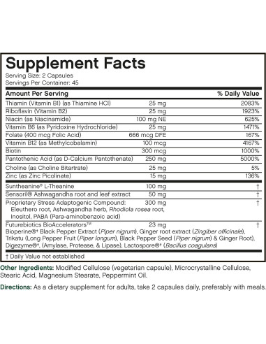 Futurebiotics Stressassist L-teanina Ashwagandha 90 Cápsulas