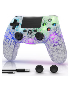 Controlador Inalámbrico CHENGDAO para PS4 Blanco RGB