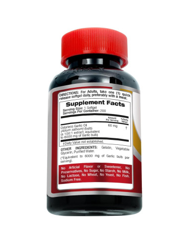 Suplemento de Ajo Fito Medic's 6000 mg 200 Softgels Sin Olor