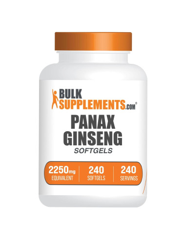 Softgels de Ginseng Panax BulkSupplements 225mg 240 Unidades