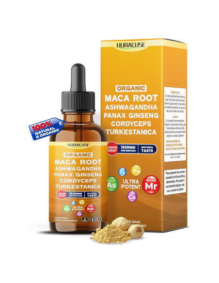 Gotas Líquidas NuraFuse Raíz de Maca 60ml - Ultra Potente 1520mg