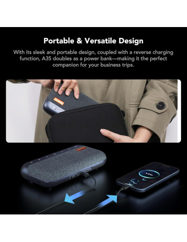 Altavoz de Conferencia NUROUM A35, 15h Batería, Bluetooth/USB