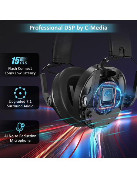 Auriculares Gaming SENZER SG600 Inalámbricos 7.1 con Micrófono