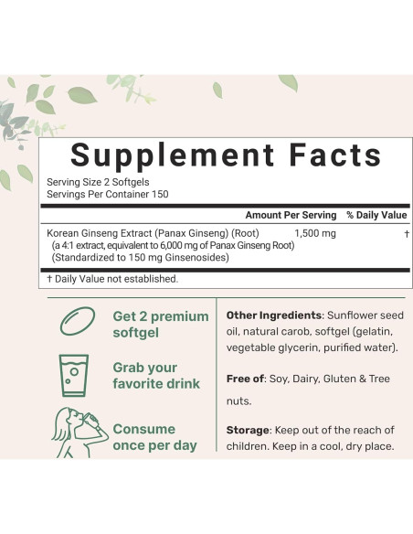 Suplemento de Ginseng Rojo Panax Micro Ingredients 6000mg 300 Cápsulas Suplemento de Ginseng Rojo Panax Micro Ingredients 6000mg 300 Cápsulas