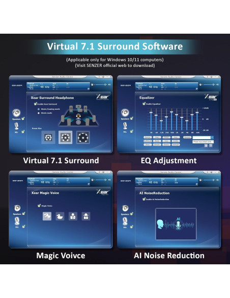 Auriculares Gaming SENZER SG600 Inalámbricos 7.1 con Micrófono