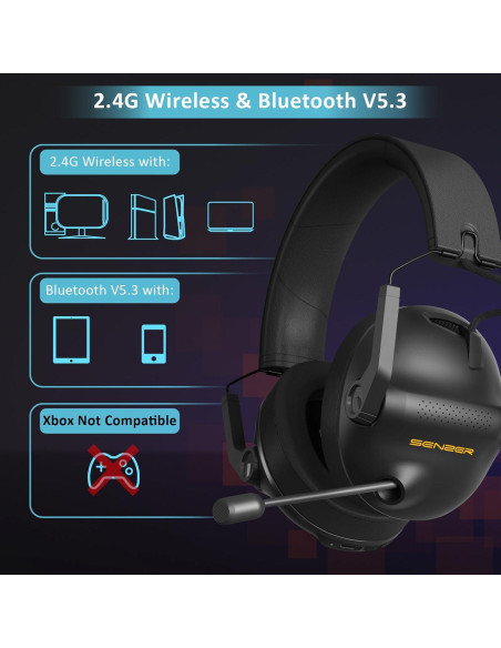 Auriculares Gaming SENZER SG600 Inalámbricos 7.1 con Micrófono