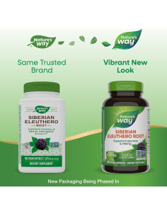 Suplemento Eleuthero Siberiano Nature's Way 180 Cápsulas 1275mg 2