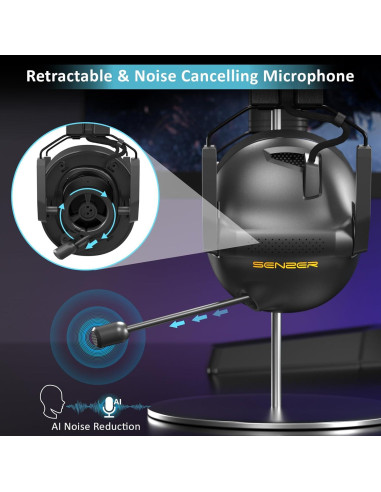 Auriculares Gaming SENZER SG600 Inalámbricos 7.1 con Micrófono