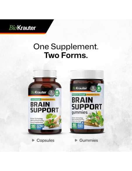 Suplemento Cerebral BIO KRAUTER - 100 Cápsulas - 1300 mg Vegano