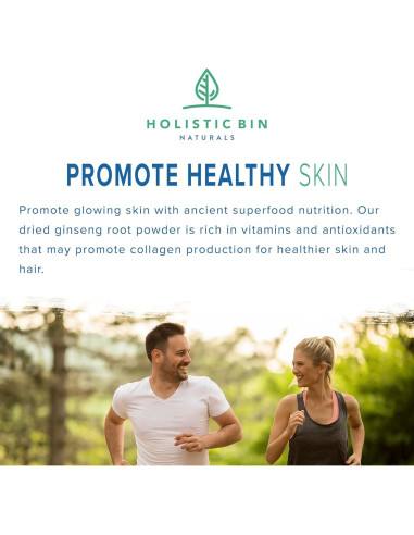Polvo de Ginseng Rojo Coreano Holistic Bin 50g Vegano Sin Gluten