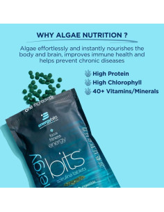 Tabletas de Espirulina Orgánica ENERGYBITS - 1000 Unidades - Vegano, Keto, Sin Gluten 2
