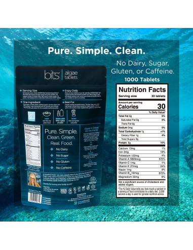 Tabletas de Espirulina Orgánica ENERGYBITS - 1000 Unidades - Vegano, Keto, Sin Gluten