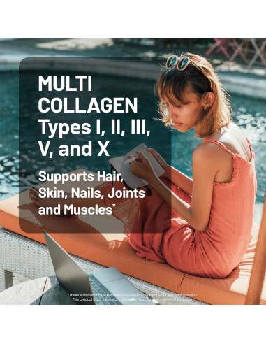 NatureWise Multi Colágeno Pétidos 90 Cápsulas - Tipo I, II, III, V, X