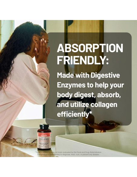 NatureWise Multi Colágeno Pétidos 90 Cápsulas - Tipo I, II, III, V, X