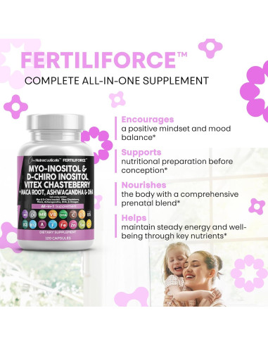 Suplemento Fertiliforce Clean Nutraceuticals 2050mg 120 Cápsulas