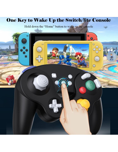 Controlador Inalámbrico EXLENE Gamecube para Switch Negro