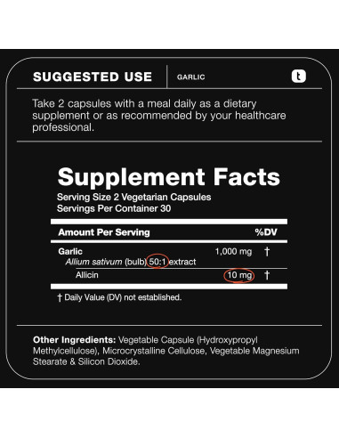 Cápsulas de Ajo Toniiq 60 Unidades - 10mg Alicina Sin Olor